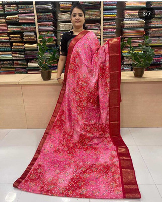 YESHU ENTERPRISE Printed Bollywood Chanderi Saree(Red)