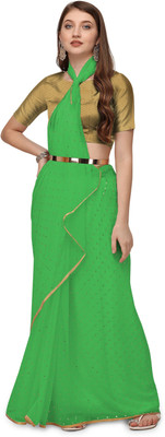 JiproStore Printed Bollywood Chiffon Saree(Light Green)