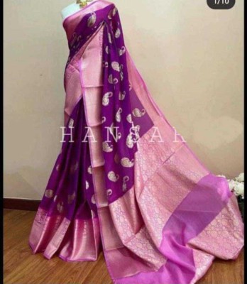MT textiles Woven Banarasi Georgette Saree(Multicolor)