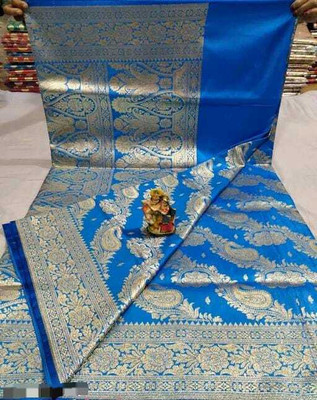 katan Woven Banarasi Pure Silk Saree(Blue)