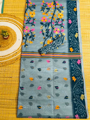 S.K. HOUSE Self Design Handloom Cotton Silk Saree(Multicolor)