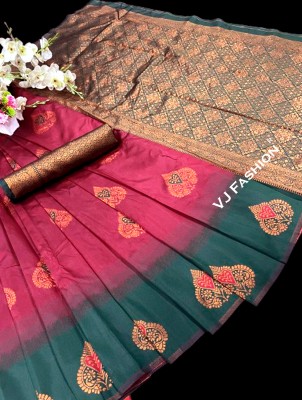 HITESH ENTERPRISE Woven Kanjivaram Pure Silk Saree(Maroon)