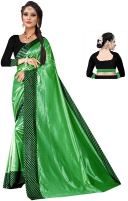 Arun Creation Printed Daily Wear Lycra Blend Saree(Dark Green)