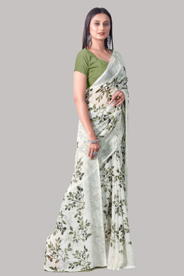 Colour9Fashion Printed Bollywood Georgette Saree(Green)