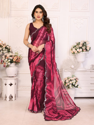 AAI LAXMI CREATION Printed Daily Wear Georgette Saree(Pink)