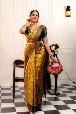 SHREE KSHETRAPAL CREATION Self Design Banarasi Pure Silk Saree(Maroon)