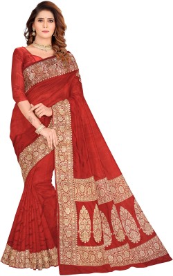 VASTRAM Woven Handloom Handloom Art Silk Saree(Red)