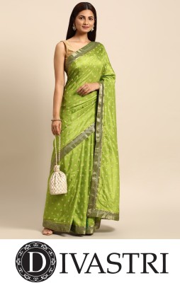 Divastri Embellished, Self Design Bollywood Silk Blend Saree(Light Green)