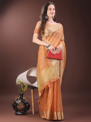 Tasrika Woven Kanjivaram Organza Saree(Orange)