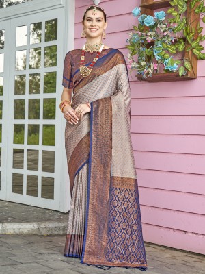 ANOUK Woven Mysore Nylon Saree(Grey)