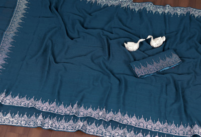 Banarasi wala Self Design Bollywood Georgette Saree(Light Blue)