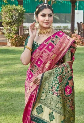 Kuki Woven Kanjivaram Art Silk Saree(Multicolor)