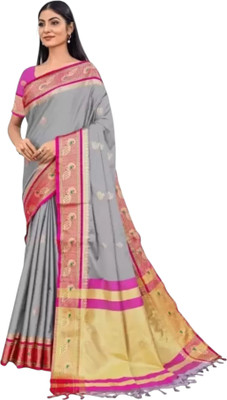 IRHA ENTERPRISE Woven Paithani Art Silk Saree(Light Green)