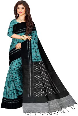 Shree Hari Printed Sambalpuri Cotton Blend Saree(Blue)