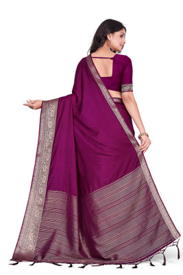 Aarunika fashion Printed Bollywood Pure Silk Saree(Magenta)