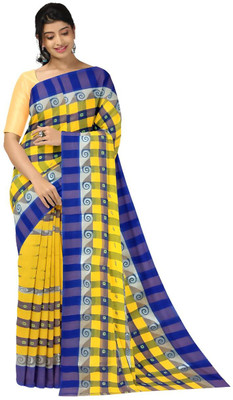 Aishani tant saree ghar Self Design Tant Pure Cotton Saree(White)
