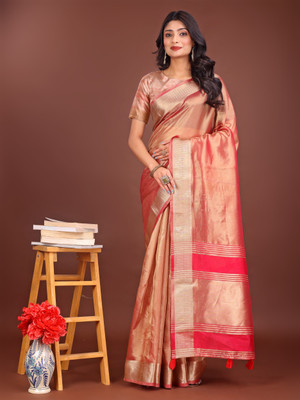 Tasrika Woven Kanjivaram Organza Saree(Red)