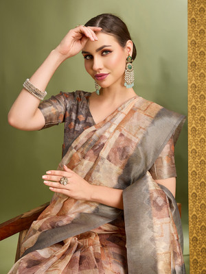 MANTROTSAV Digital Print Bollywood Art Silk Saree(Multicolor)
