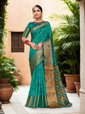 ANOUK Woven Tant Art Silk Saree(Blue)