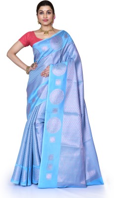 RASM Woven Handloom Silk Blend Saree(Blue)