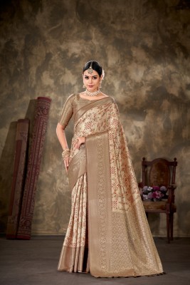 Tasrika Printed Banarasi Art Silk Saree(Beige)