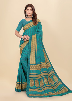 Vimla Printed Daily Wear Crepe Saree(Light Blue)