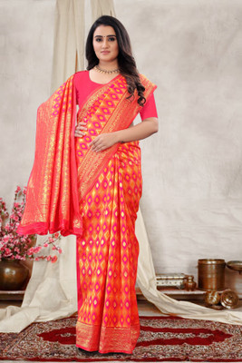 Durga Woven Daily Wear Silk Blend Saree(Multicolor)