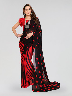 Moda Rapido Printed Daily Wear Georgette Saree(Red)