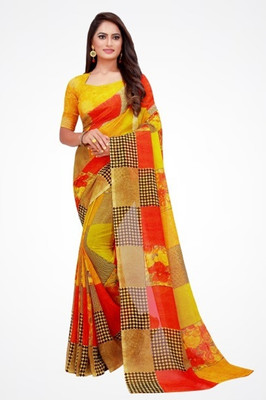 Saadhvi Printed Daily Wear Georgette Saree(Multicolor)
