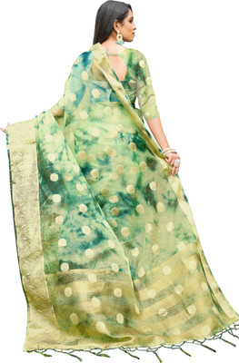 Aarunika SKT Embellished Bollywood Organza Saree(Light Green)