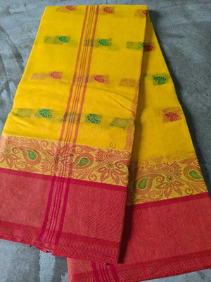 Puspa Fashion Self Design Tant Pure Cotton Saree(Multicolor)