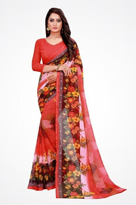 Suali Self Design Bollywood Georgette Saree(Multicolor)