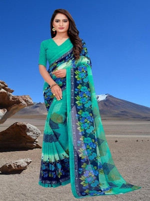 Saadhvi Digital Print Bollywood Georgette Saree(Multicolor)