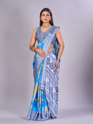 nirmal creation Printed Daily Wear Crepe Saree(Multicolor)
