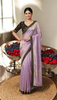 SHREE BHERUNATH FASHION Self Design Bollywood Jimmy choo Saree(Gold)