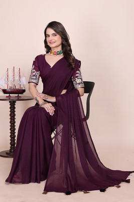 KONICA FAB Embroidered Bollywood Georgette Saree(Maroon)