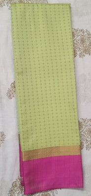 NO BRND Woven, Self Design Arani Pattu Silk Blend, Pure Silk Saree(Light Green)