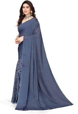 YASHIKA Printed Bollywood Georgette Saree(Blue)