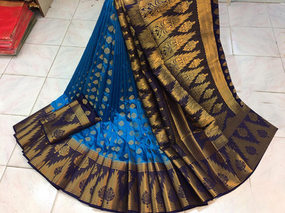 RAGHUNANDAN EXIM Printed Banarasi Nylon Saree(Multicolor)
