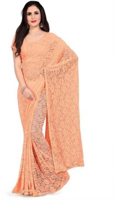 Silkbazar Woven Bollywood Net Saree(Orange)