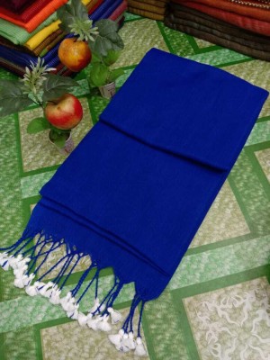 Parbati fashion Solid/Plain Tant Pure Cotton Saree(Blue)