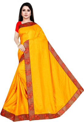 Pemal Designer Embellished Bollywood Cotton Blend Saree(Blue)