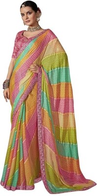 FLAW Printed Assam Silk Cotton Silk Saree(Multicolor)