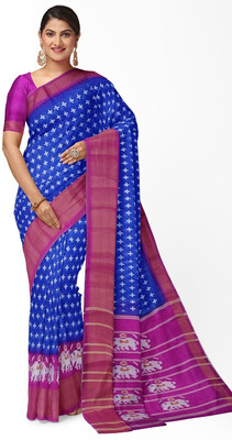 HouseOfCommon Printed Bandhani Art Silk Saree(Blue)