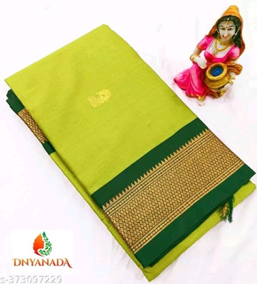Paithani Woven Baluchari Pure Silk Saree(Green)