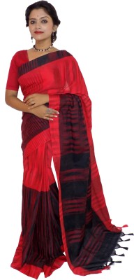 KheyaliBoutique Printed Daily Wear Cotton Blend Saree(Red)