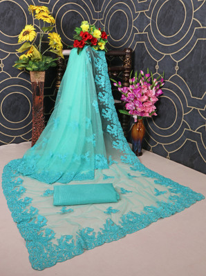 SPAREN CREATION Self Design Bollywood Net Saree(Light Green)