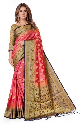 RESHAMDOR SAREES Woven Banarasi Art Silk Saree(Beige)