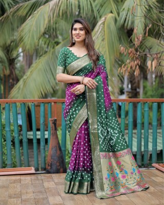 Vichitra Embroidered Bollywood Pure Silk Saree(Purple)
