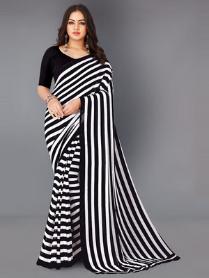 Moda Rapido Printed Daily Wear Georgette Saree(White)